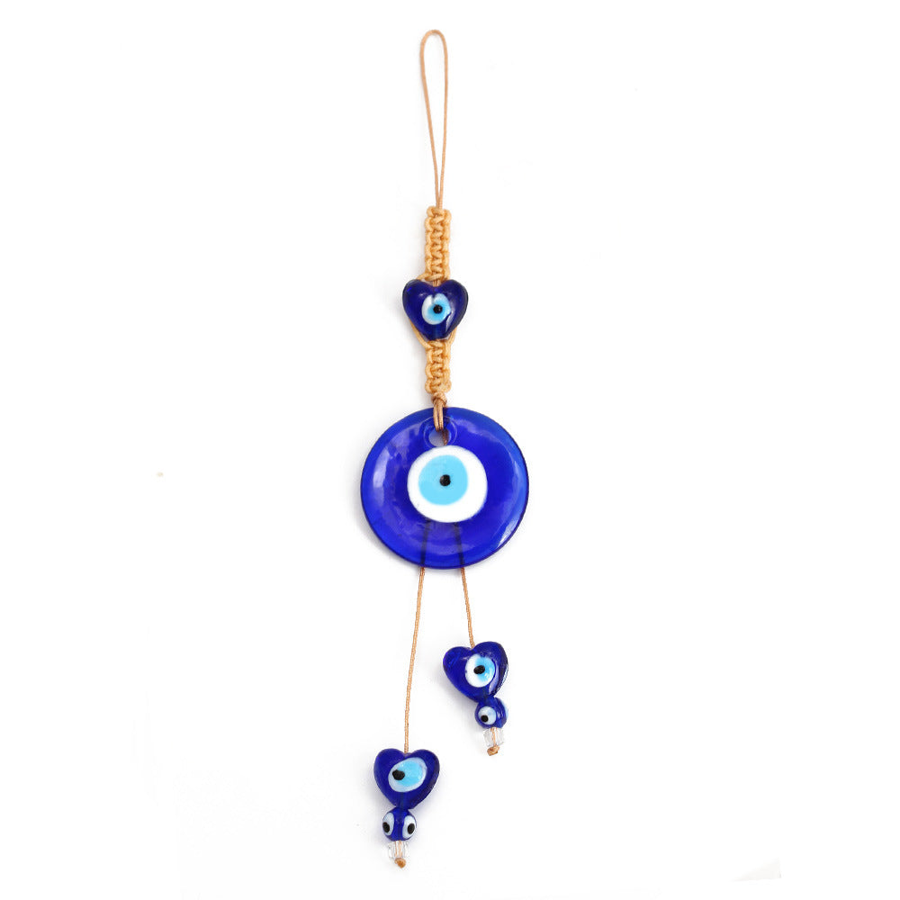 décoratif en verre bleu contre le mauvais œil pour voiture Olive Pendentifnorma