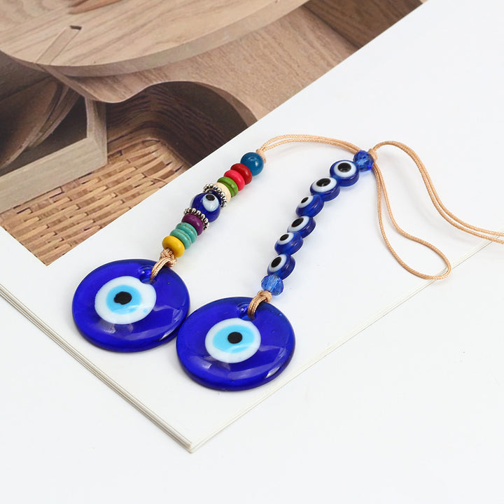 décoratif en verre bleu contre le mauvais œil pour voiture Olive Pendentifnorma