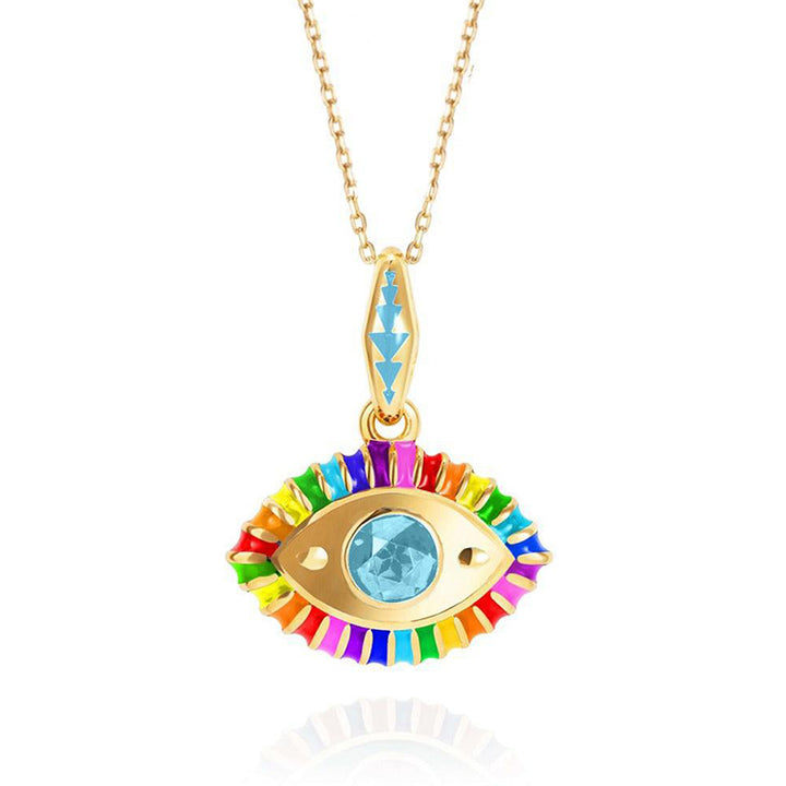 Collier en acier titane et pierre précieuse œil du diable Olivenorma 