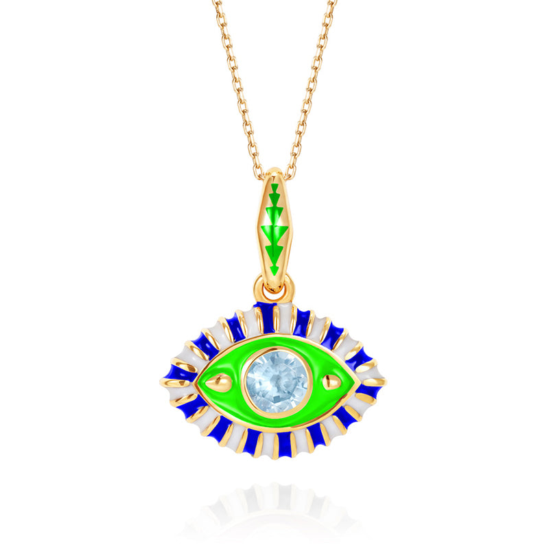 Collier en acier titane et pierre précieuse œil du diable Olivenorma 