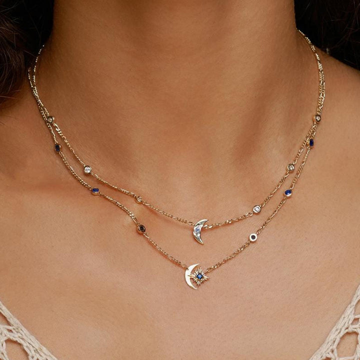 Olivenorma « Shine Inside » – Collier saphir lune et étoile 