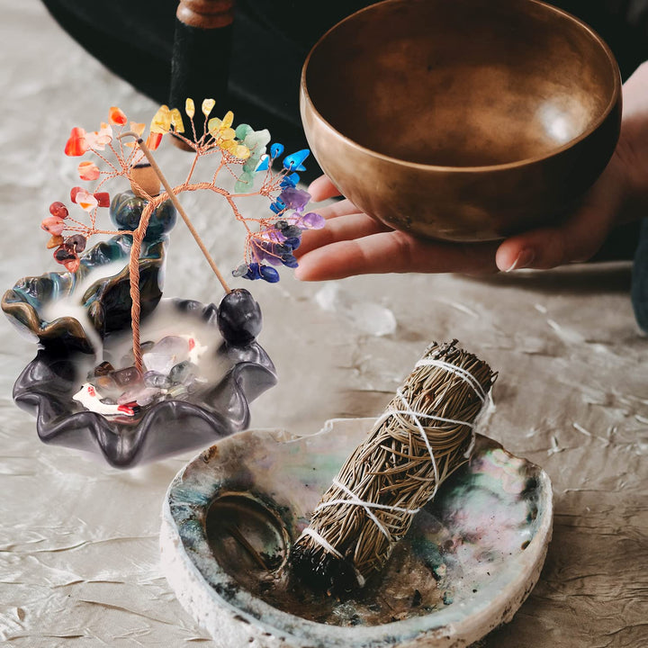 Brûleur d'encens Olivenorma Arbre de guérison des chakras Feng Shui