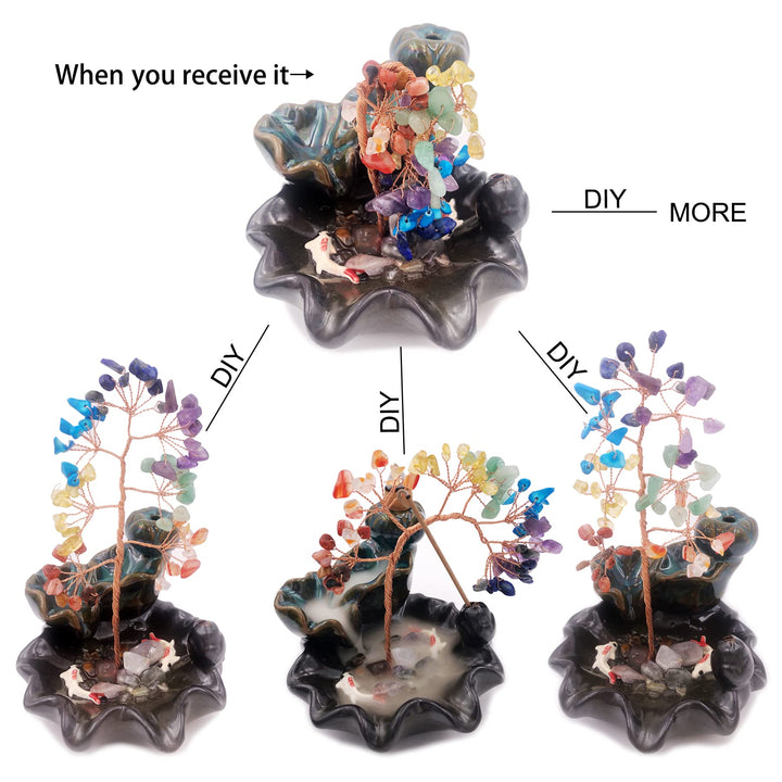 Brûleur d'encens Olivenorma Arbre de guérison des chakras Feng Shui