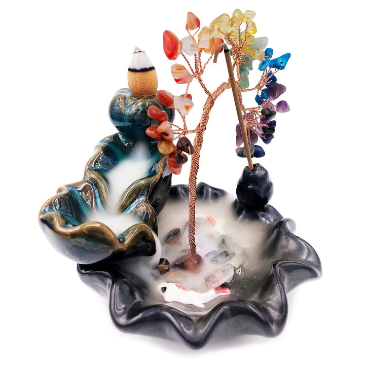 Brûleur d'encens Olivenorma Arbre de guérison des chakras Feng Shui