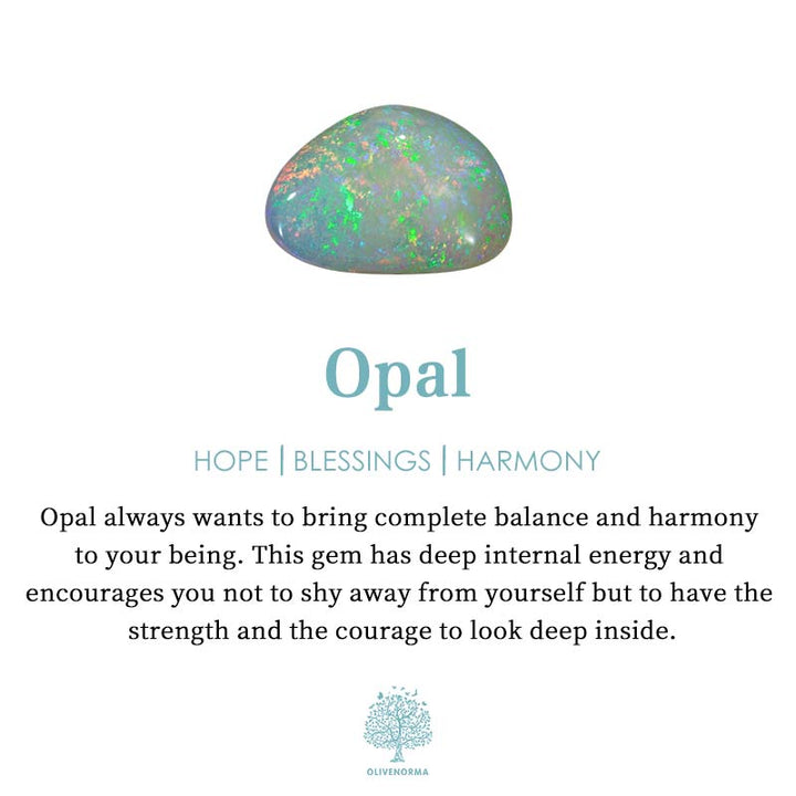 Bague de fiançailles Olivenorma Dainty Opal White Zircon gravée