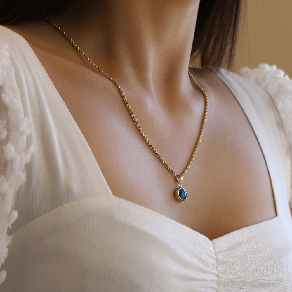 Collier avec pendentif en forme de mauvais œil bleu Olivenorma 