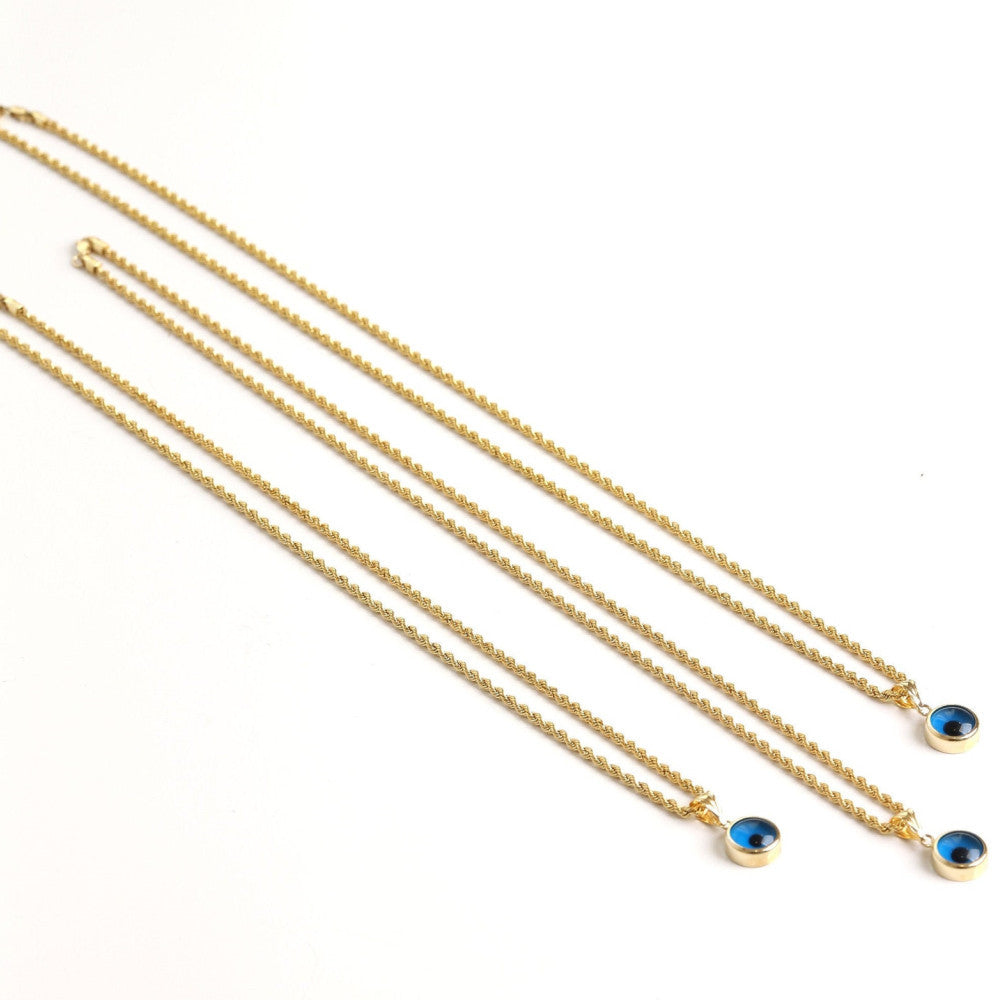 Collier avec pendentif en forme de mauvais œil bleu Olivenorma 