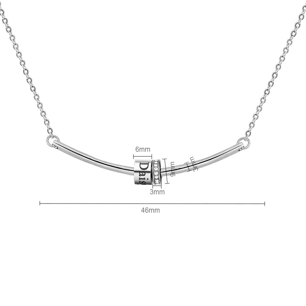 Collier avec pendentif gravé sur boule et pierre de naissance Olivenorma