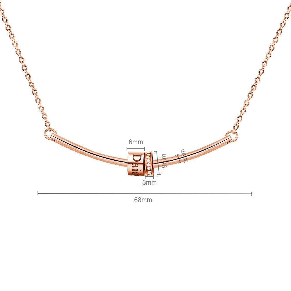 Collier avec pendentif gravé sur boule et pierre de naissance Olivenorma