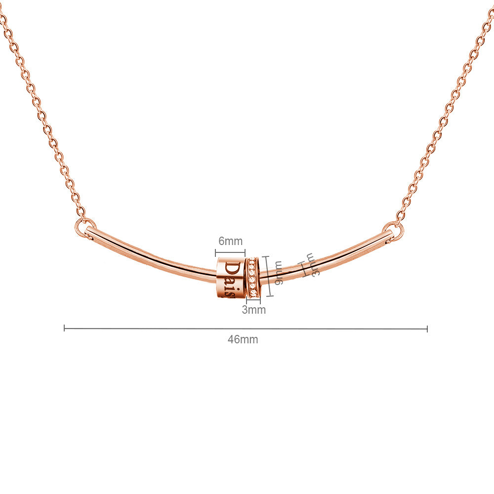 Collier avec pendentif gravé sur boule et pierre de naissance Olivenorma