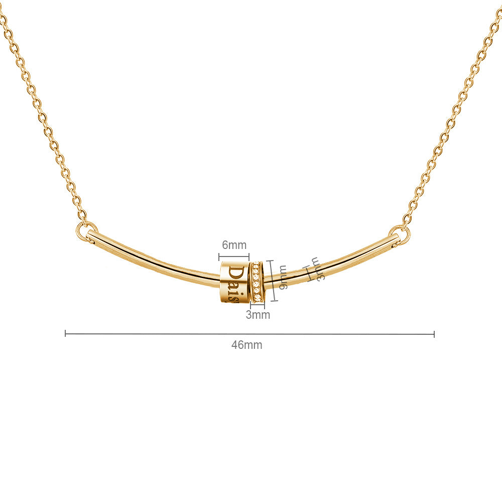 Collier avec pendentif gravé sur boule et pierre de naissance Olivenorma