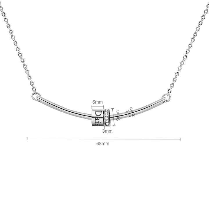 Collier avec pendentif gravé sur boule et pierre de naissance Olivenorma
