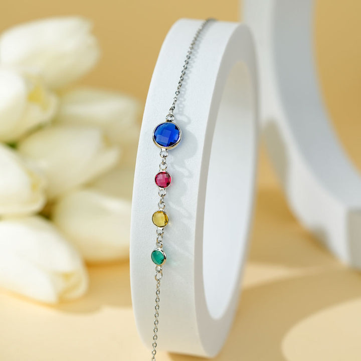 Collier pendentif en perles de zircon avec pierre de naissance en option Olivenorma