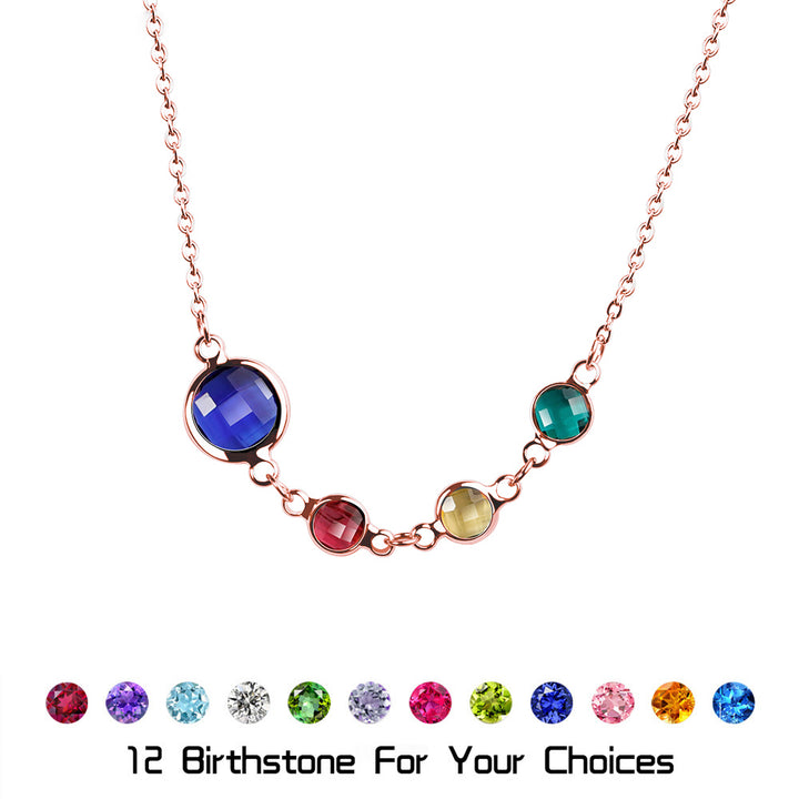 Collier pendentif en perles de zircon avec pierre de naissance en option Olivenorma