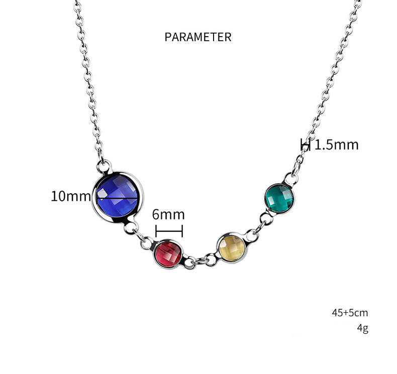 Collier pendentif en perles de zircon avec pierre de naissance en option Olivenorma