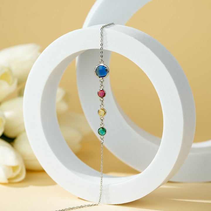 Collier pendentif en perles de zircon avec pierre de naissance en option Olivenorma