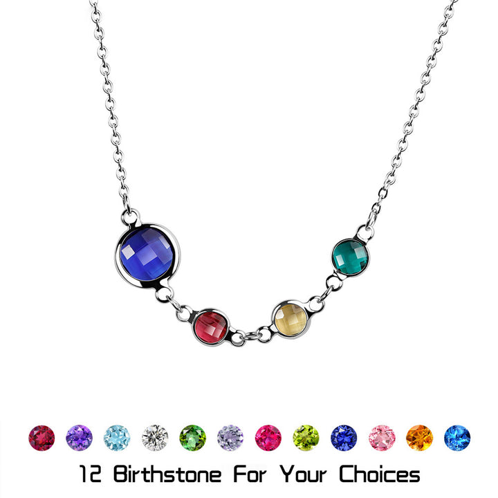 Collier pendentif en perles de zircon avec pierre de naissance en option Olivenorma