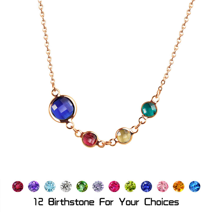 Collier pendentif en perles de zircon avec pierre de naissance en option Olivenorma