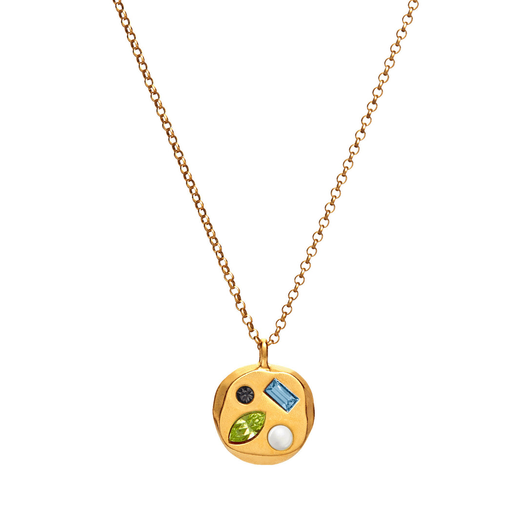 Collier avec pierre de naissance en zircon coloré Olivenorma