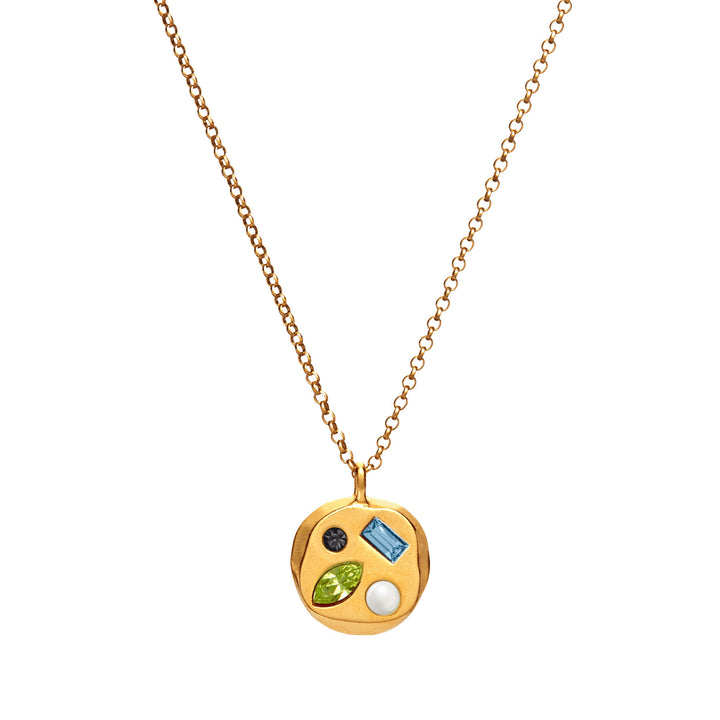 Collier avec pierre de naissance en zircon coloré Olivenorma