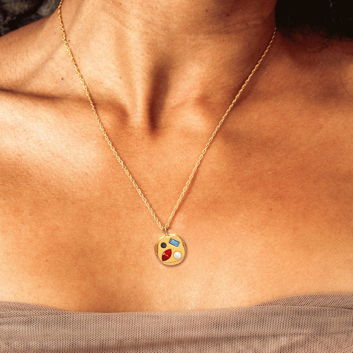 Collier avec pierre de naissance en zircon coloré Olivenorma