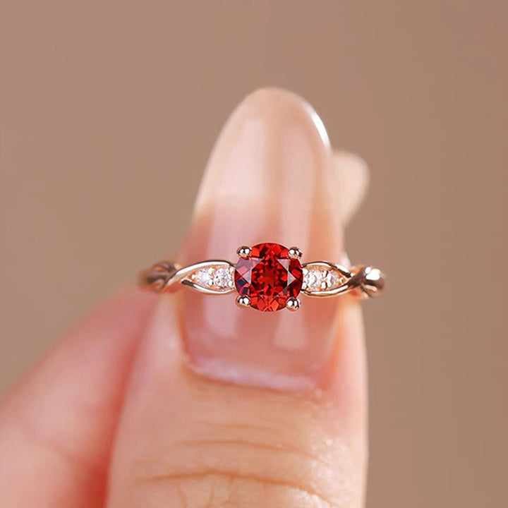 Bague à quatre griffes en grenat Olivenorma Tianti Vine
