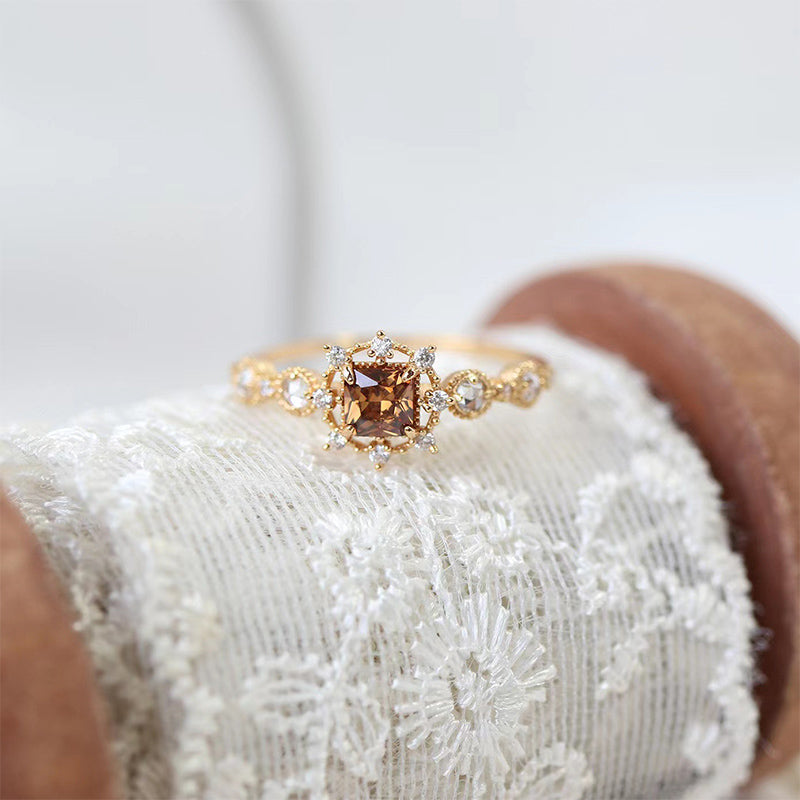 Olivenorma "Auto-guérison" - Bague Neige Citrine avec Zircon