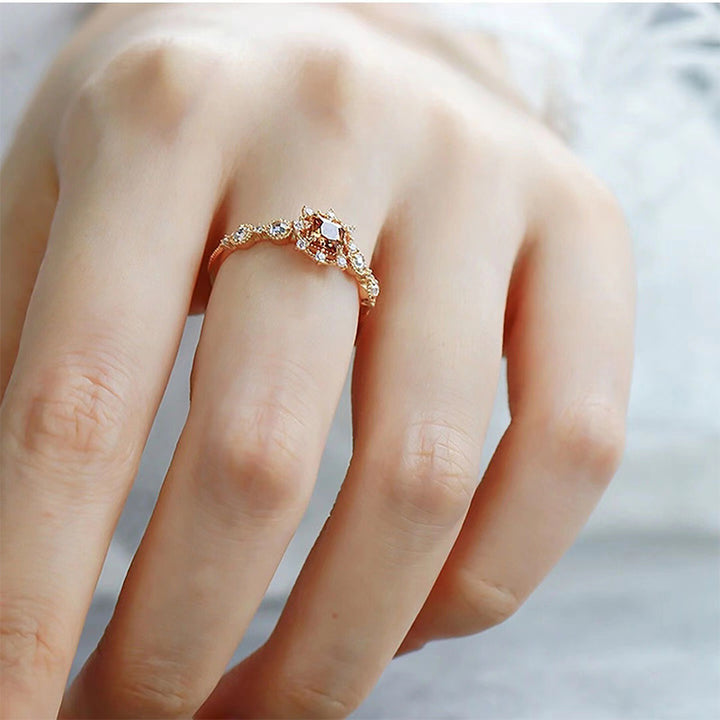 Olivenorma "Auto-guérison" - Bague Neige Citrine avec Zircon
