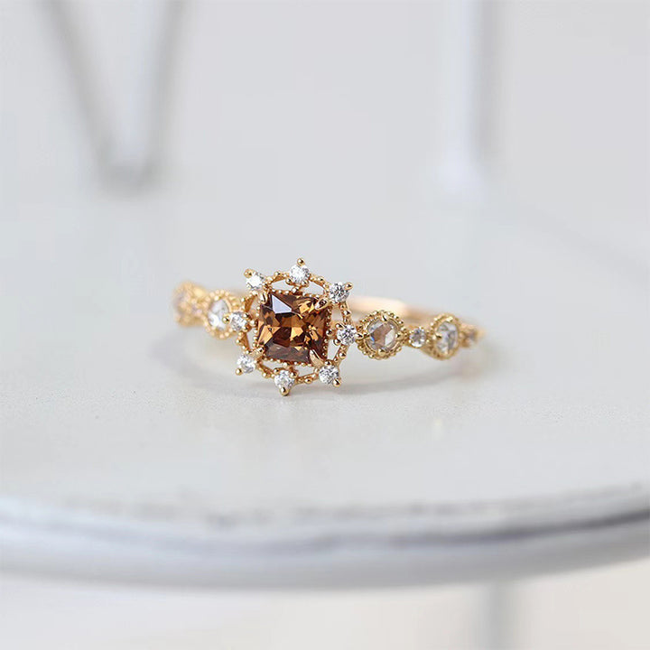 Olivenorma "Auto-guérison" - Bague Neige Citrine avec Zircon