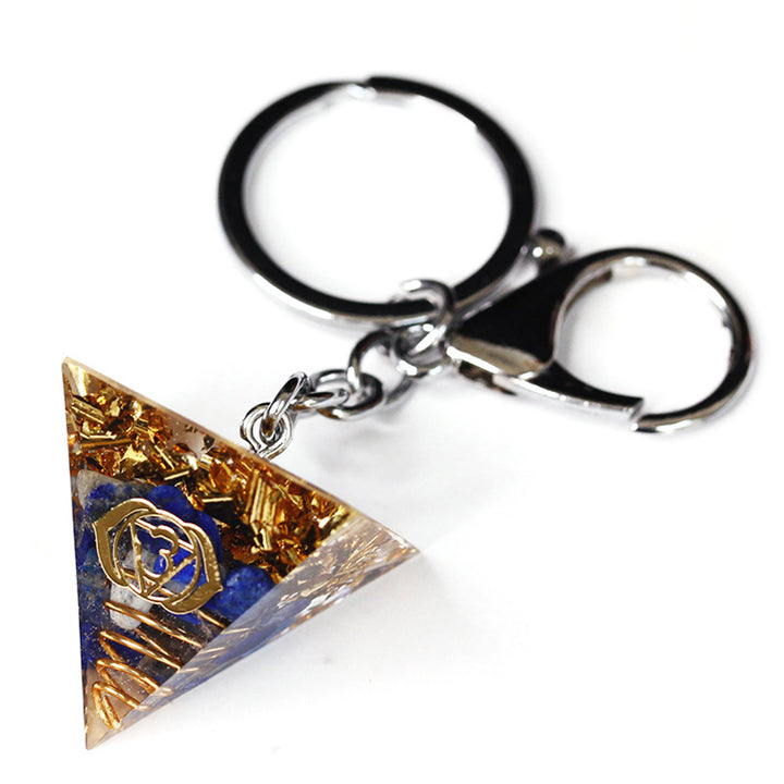 Porte-clés pendentif énergétique pyramide orgone de guérison des chakras Olivenorma