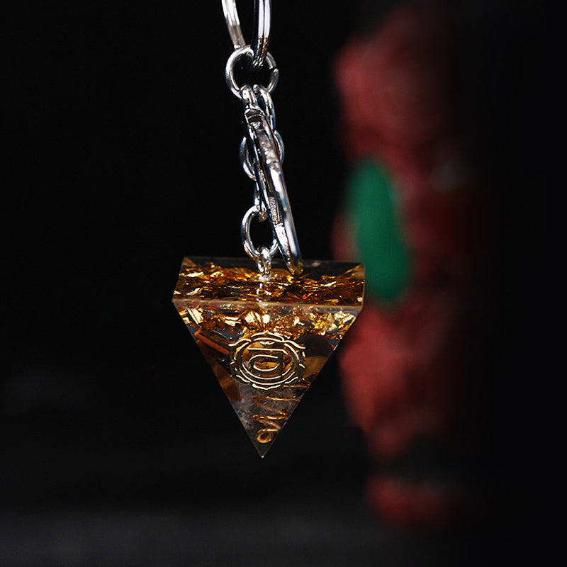Porte-clés pendentif énergétique pyramide orgone de guérison des chakras Olivenorma