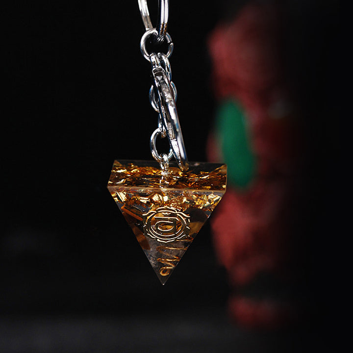Porte-clés pendentif énergétique pyramide orgone de guérison des chakras Olivenorma