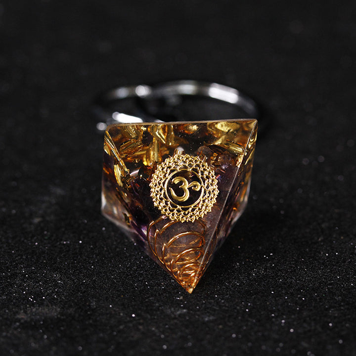 Porte-clés pendentif énergétique pyramide orgone de guérison des chakras Olivenorma