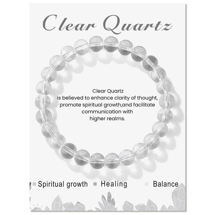 Bracelet de perles de 8 mm avec énergie de guérison en cristal naturel Olivenorma