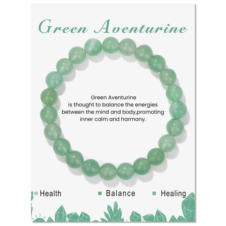 Bracelet de perles de 8 mm avec énergie de guérison en cristal naturel Olivenorma