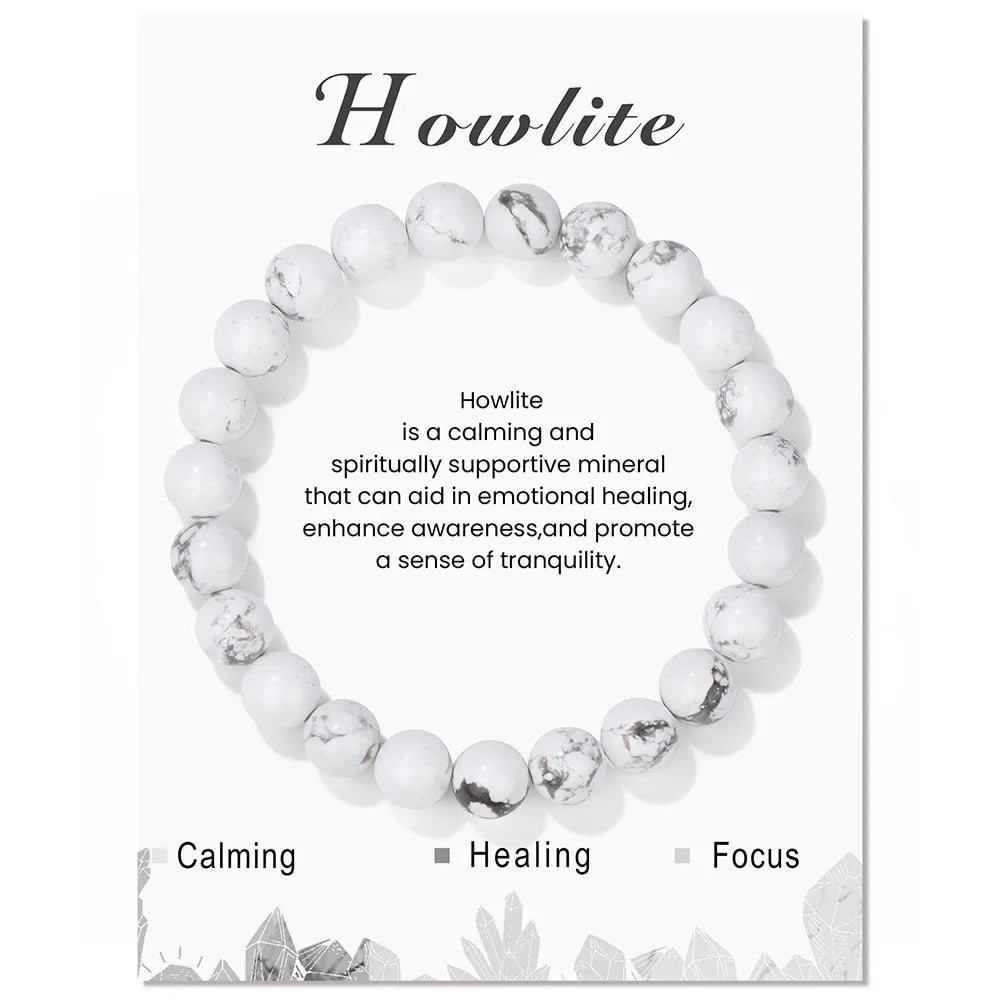 Bracelet de perles de 8 mm avec énergie de guérison en cristal naturel Olivenorma