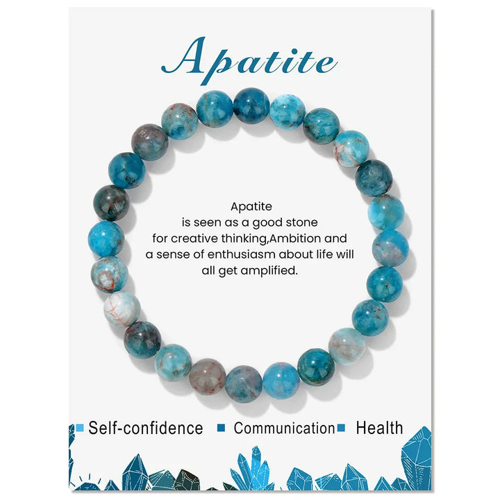 Bracelet de perles de 8 mm avec énergie de guérison en cristal naturel Olivenorma