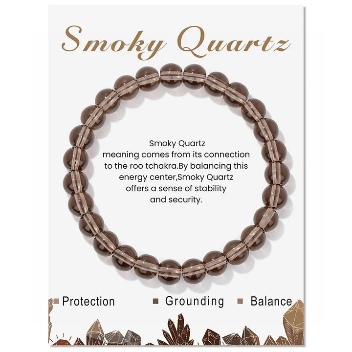 Bracelet de perles de 8 mm avec énergie de guérison en cristal naturel Olivenorma
