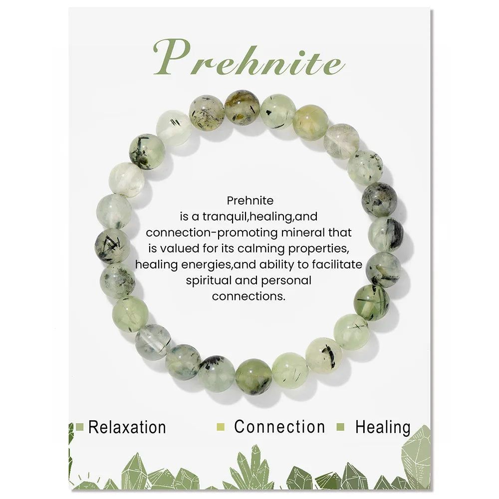 Bracelet de perles de 8 mm avec énergie de guérison en cristal naturel Olivenorma