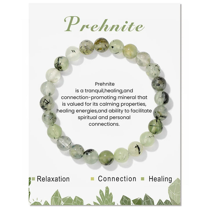 Bracelet de perles de 8 mm avec énergie de guérison en cristal naturel Olivenorma