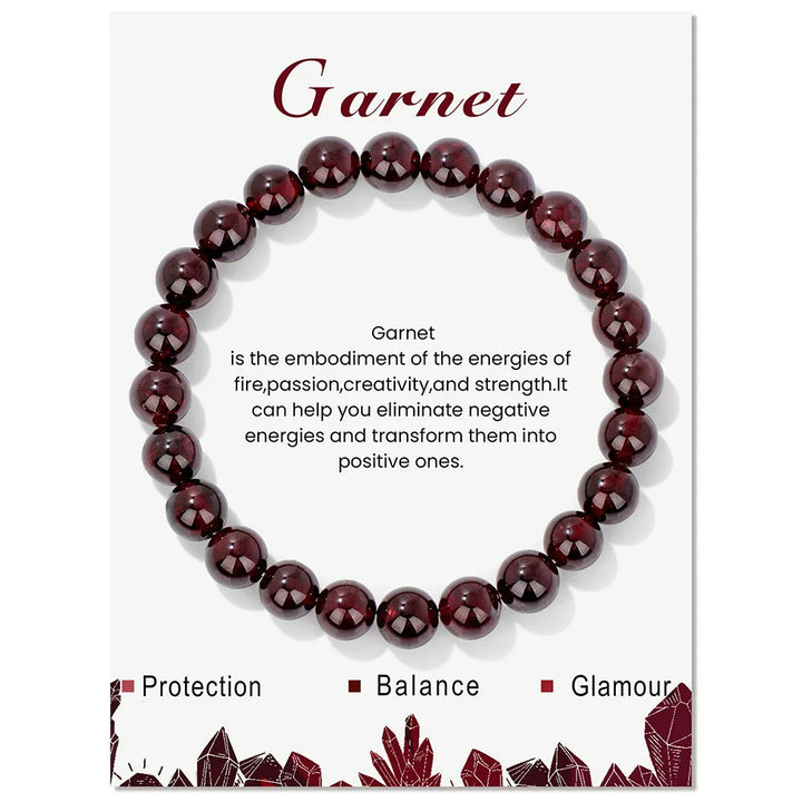 Bracelet de perles de 8 mm avec énergie de guérison en cristal naturel Olivenorma