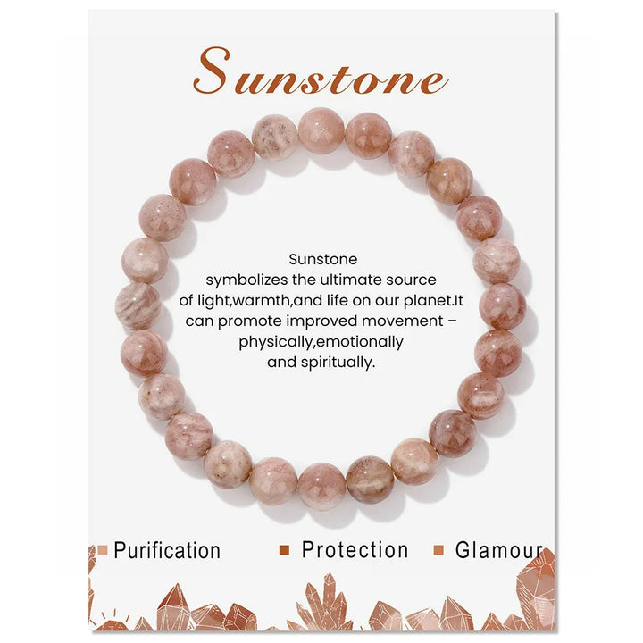 Bracelet de perles de 8 mm avec énergie de guérison en cristal naturel Olivenorma