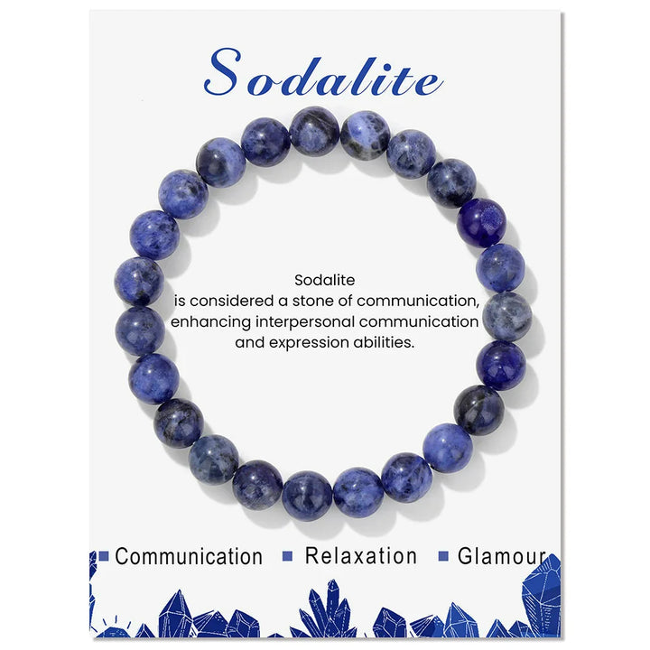 Bracelet de perles de 8 mm avec énergie de guérison en cristal naturel Olivenorma