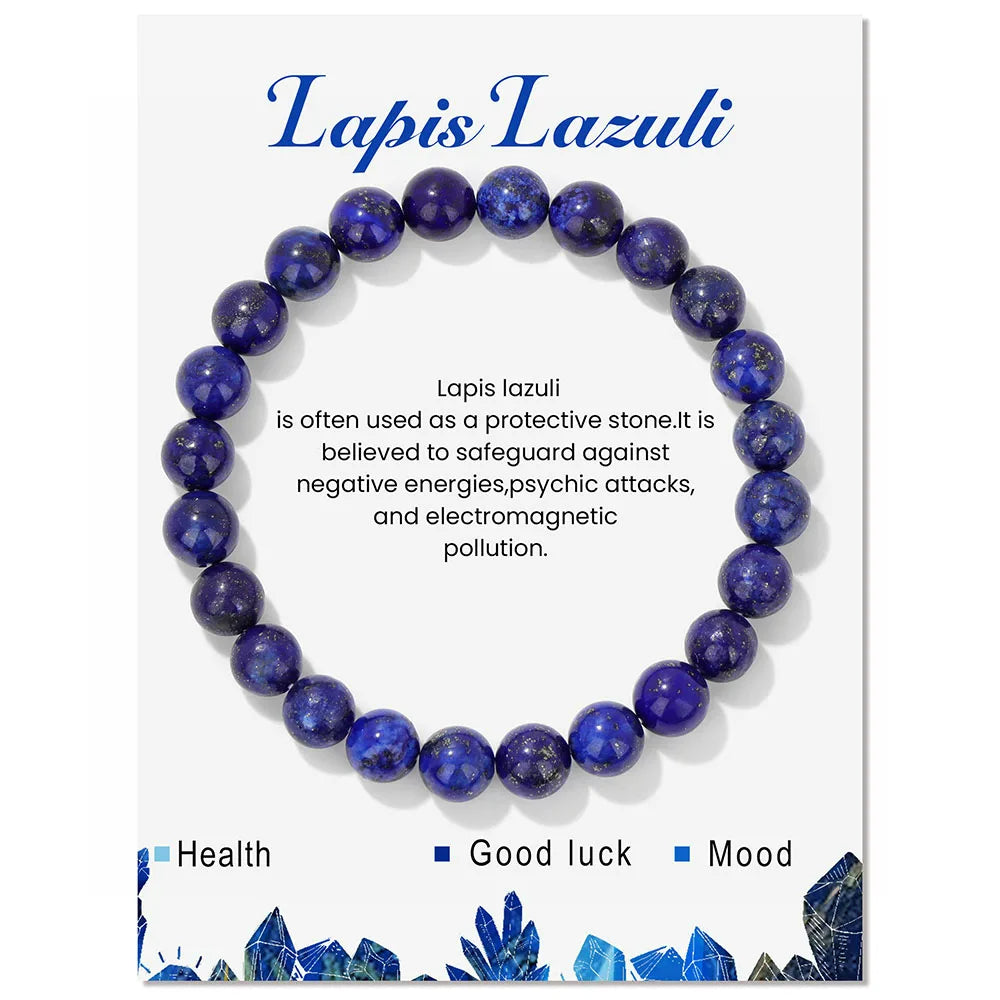Bracelet de perles de 8 mm avec énergie de guérison en cristal naturel Olivenorma