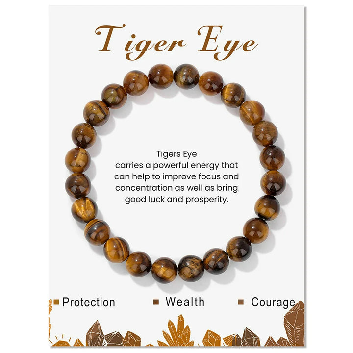 Bracelet de perles de 8 mm avec énergie de guérison en cristal naturel Olivenorma