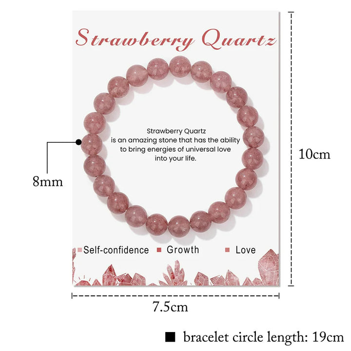 Bracelet de perles de 8 mm avec énergie de guérison en cristal naturel Olivenorma