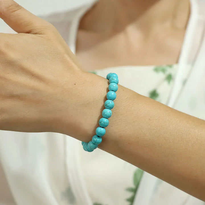 Bracelet de perles de 8 mm avec énergie de guérison en cristal naturel Olivenorma