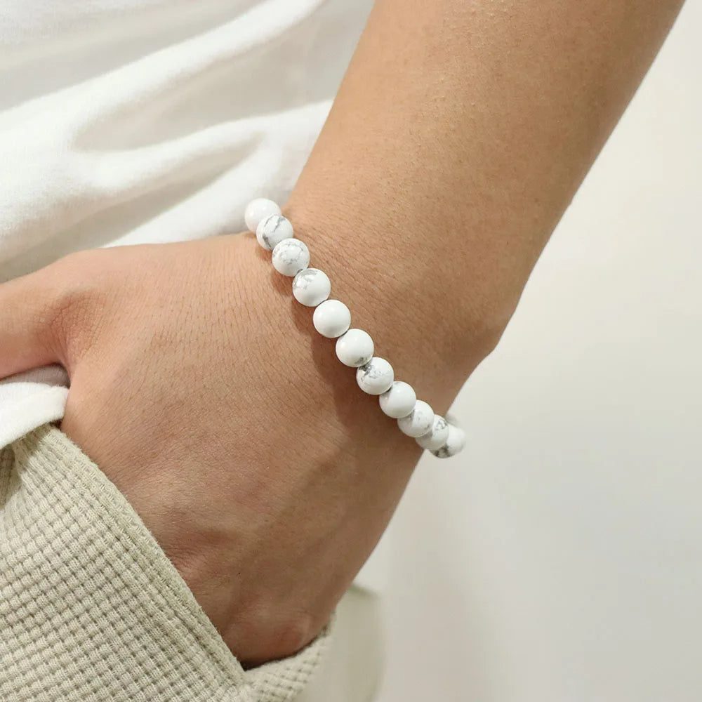 Bracelet de perles de 8 mm avec énergie de guérison en cristal naturel Olivenorma
