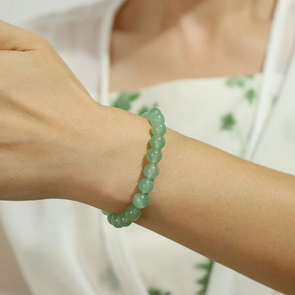 Bracelet de perles de 8 mm avec énergie de guérison en cristal naturel Olivenorma