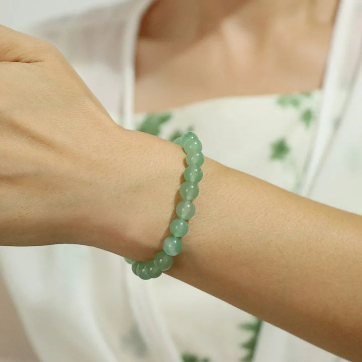 Bracelet de perles de 8 mm avec énergie de guérison en cristal naturel Olivenorma